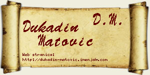 Dukadin Matović vizit kartica
